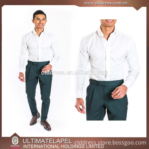 Cheap Wholesale Standard Placket Pure Cotton Plain White Shirt